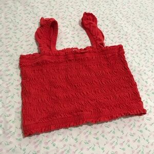 NWOT GAP Kids Cotton Smocked Tube Top Red Girls XXL/Women's S
